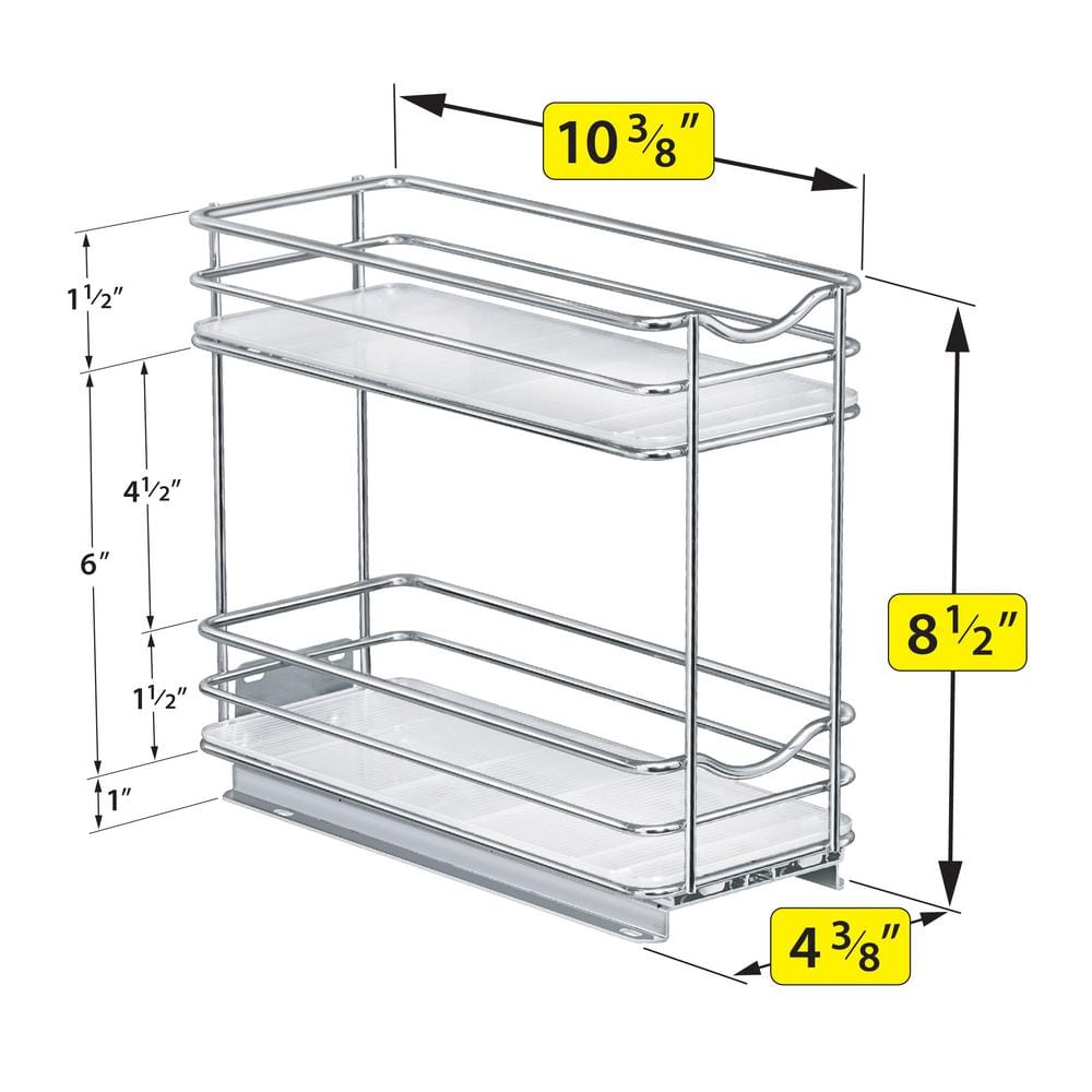 Chrome Double Tier Pull Out Spice Rack Organizer