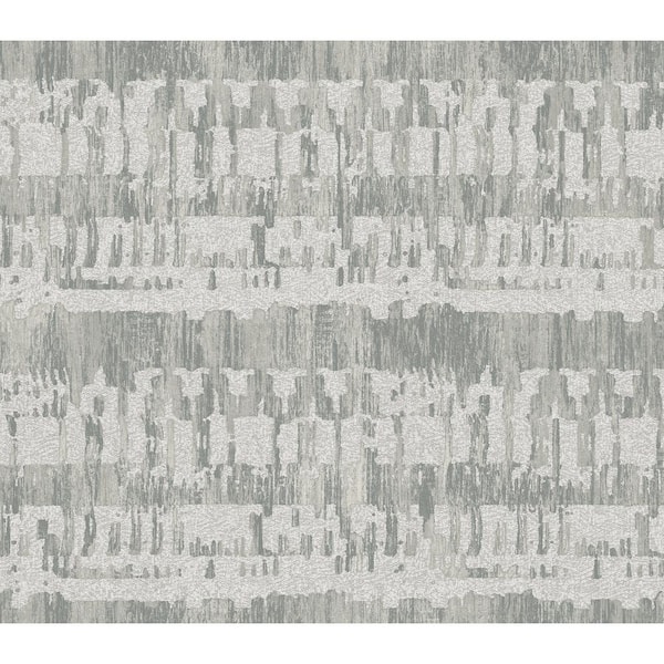 Seabrook Designs Ibiza Metallic Silver, Grey, and Off-White Faux Paper Strippable Roll (Covers 56.05 sq. ft.)