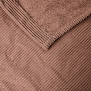 62 in. x 84 in. Electric Micro Fleece Brown Twin Heated Blanket