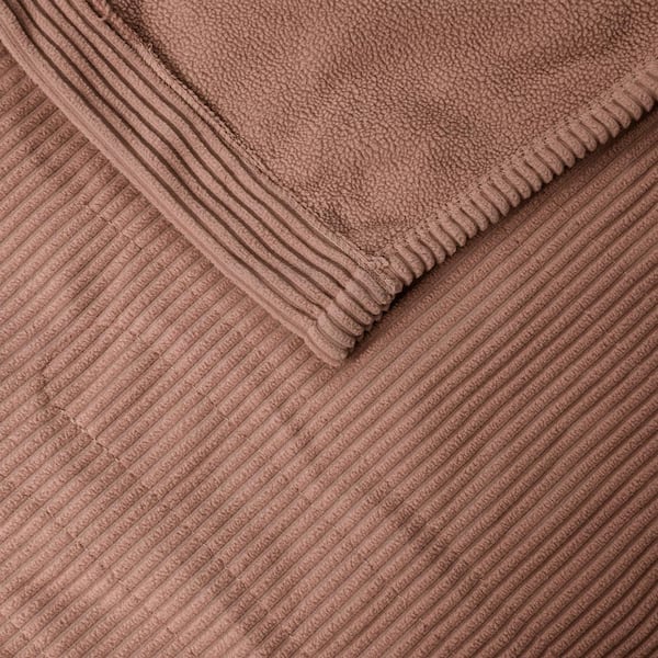 62 in. x 84 in. Electric Micro Fleece Brown Twin Heated Blanket