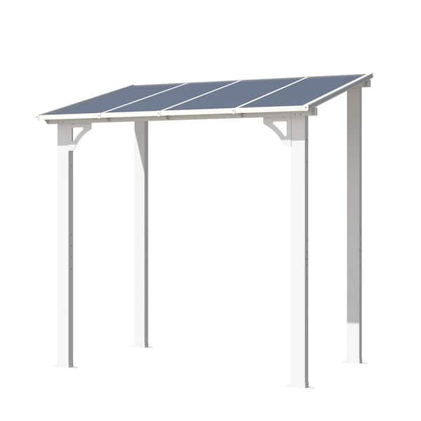 8 ft. x 5 ft. White Aluminum Patio Cover
