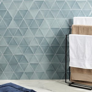 Siene Triangle Steel Blue 5 in x 4 in Ceramic Wall Tile (30 Pieces/ 2.47 sq.ft./ Case)