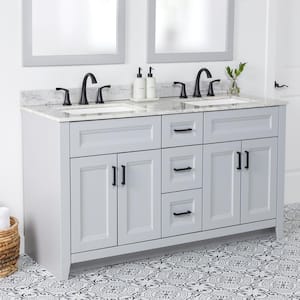 Ridge 60 in. W x 22 in. D x 34 in. H Bath Vanity Cabinet without Top in Pearl Gray
