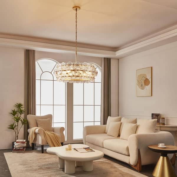 KAWOTI 6-Light Distressed Gold Glam Chandelier, DIY Island KAWOTI 6-Light Distressed Gold Glam Chandelier, DIY Island