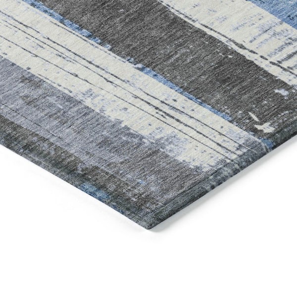 Chantille Machine Washable Indoor/Outdoor Abstract ACN1872 Denim 9 ft. x 12 ft. Accent Rug