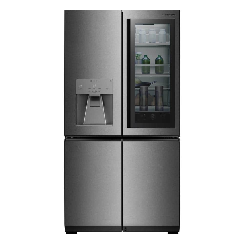 SIGNATURE 23 cu. ft. SMART Counter-Depth French Door Refrigerator in Textured Steel with Instaview and Auto Open Door