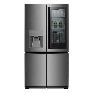 23 cu. ft. 4-Door French Door Refrigerator, Instaview, Auto Open Door & Voice Activation, Textured Steel, Counter Depth