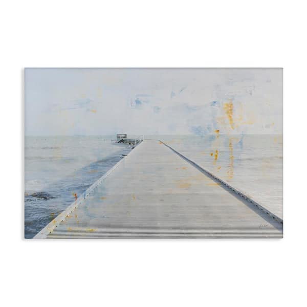 Stupell Industries Pier View Distressed Accents by Deborah Revell Unframed Nature Graphic Art Print 30 in. x 45 in.
