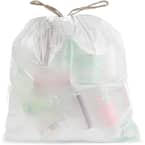 8 Gal. 0.9 Mil White Trash Bags 20 in. x 29 in. Pack of 90 for Bathroom, Bedroom, Office and Kitchen