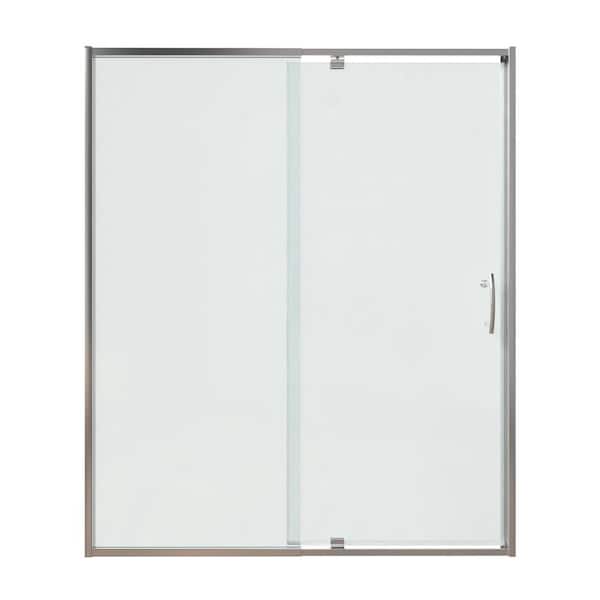 56-60 in. W x 71 in. H Pivot Swing Framed Shower Door in Chrome Finish with Clear SGCC Tempered Glass