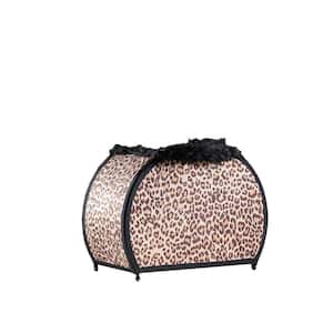 11.75 in. Leopard Animal Print Purse with Black Faux Handle Table Lamp