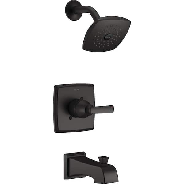 Delta Ashlyn 1-Handle Wall Mount Tub and Shower Faucet Trim Kit in Matte Black (Valve Not Included)