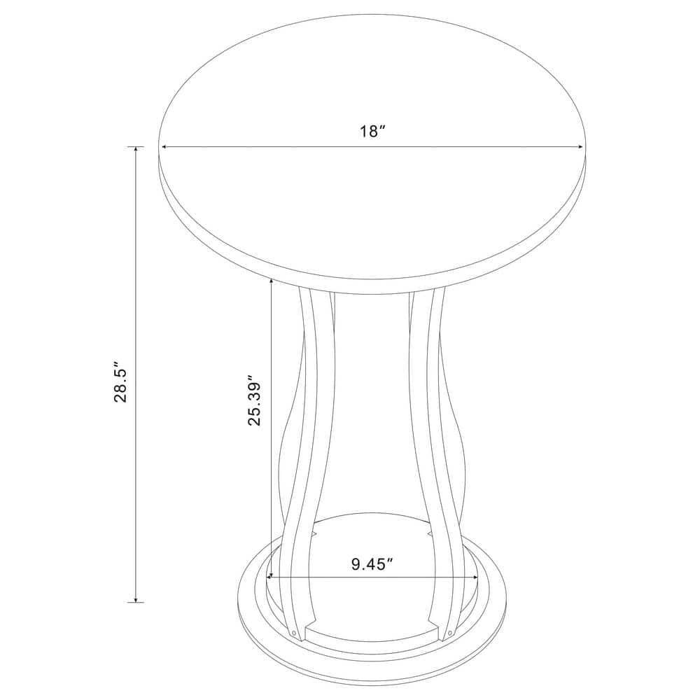 Espresso Cherry Wood Round Plant Stand with Curved Legs