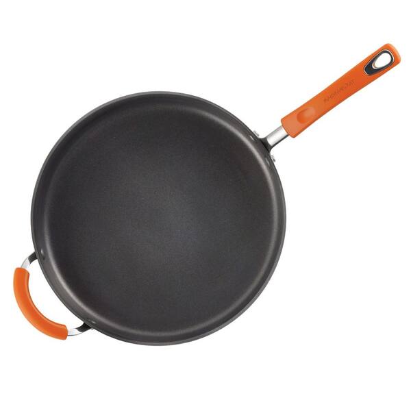 Gotham Steel 14 Frying Pan with Helper Handle, Orange