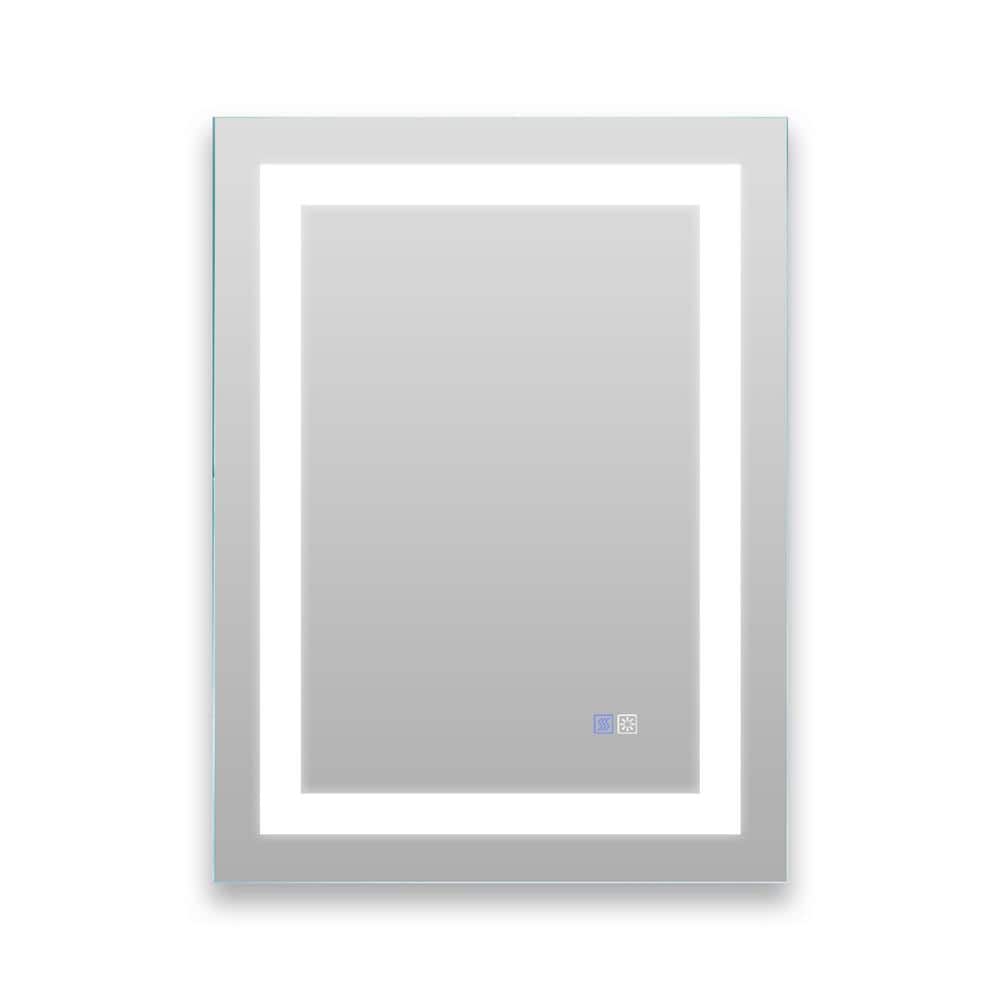24 in. W x 32 in. H Rectangular Frameless LED Light and Anti-Fog Wall Bathroom Vanity Mirror in Sliver price history on PriceWatchPro