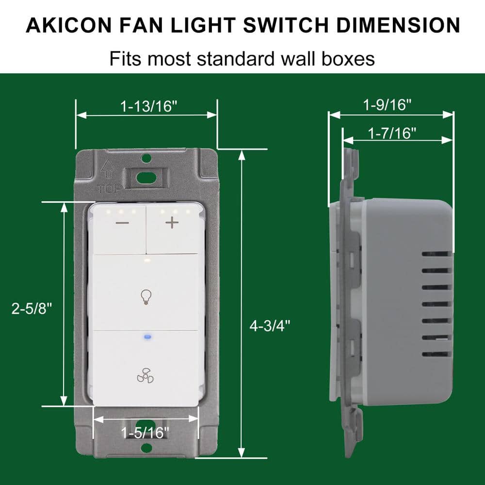 White Tamper Resistant Dimmer Switch for Bathroom Fan and Light