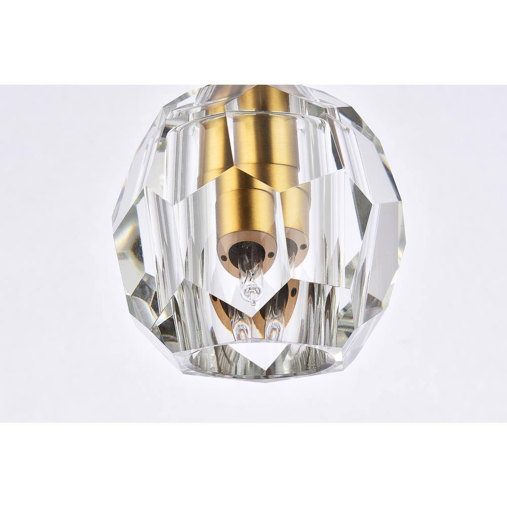 Eren Gold Finish 5.5" Crystal Globe Pendant Light