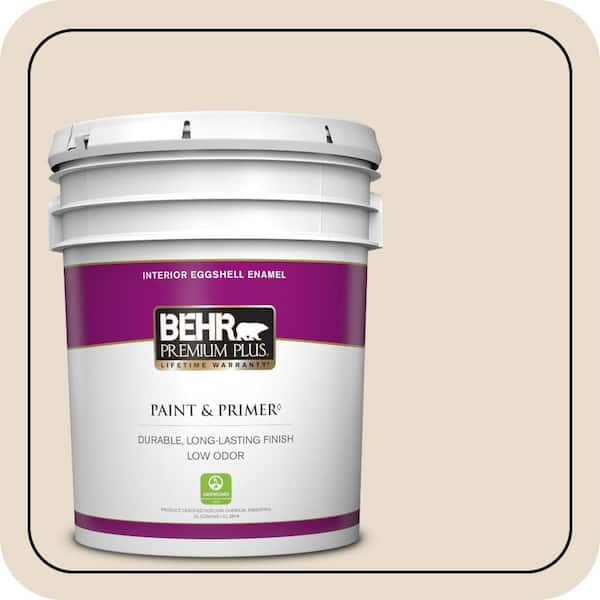 BEHR PREMIUM PLUS 5 gal. #23 Antique White Eggshell Enamel Low Odor Interior Paint & Primer