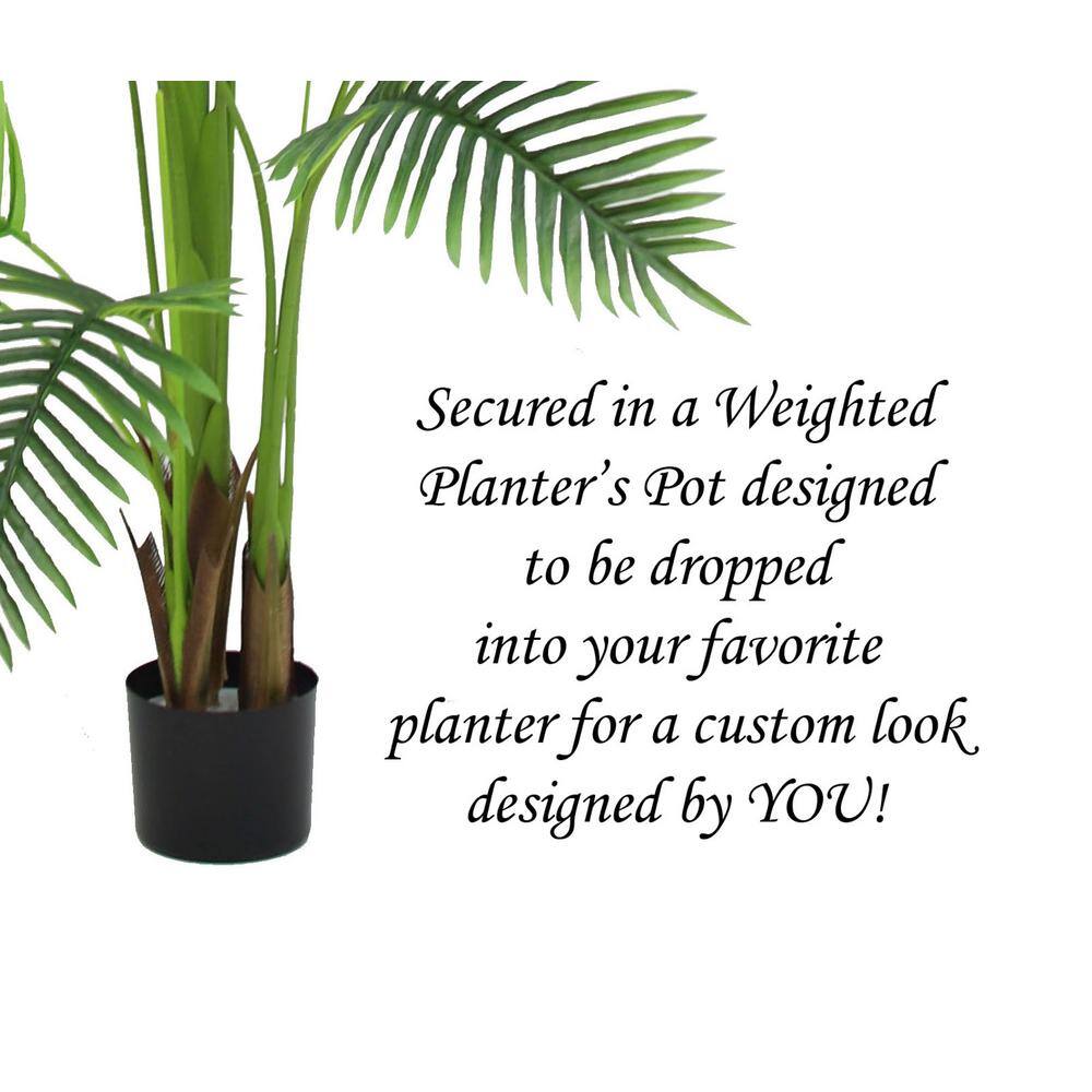 60" Green Silk Artificial Paradise Palm Tree in Black Planter