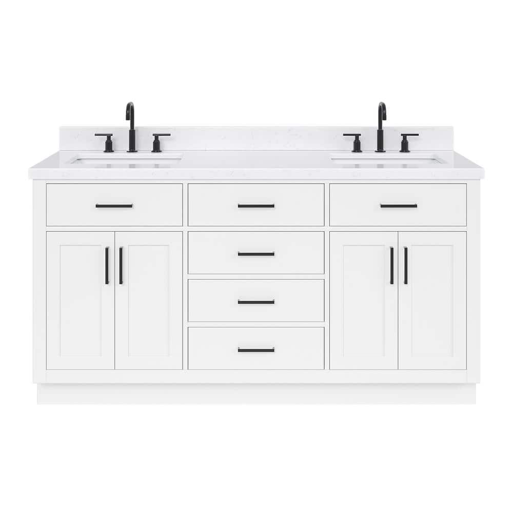 Hepburn 66" White Hardwood Freestanding Double Basin Vanity