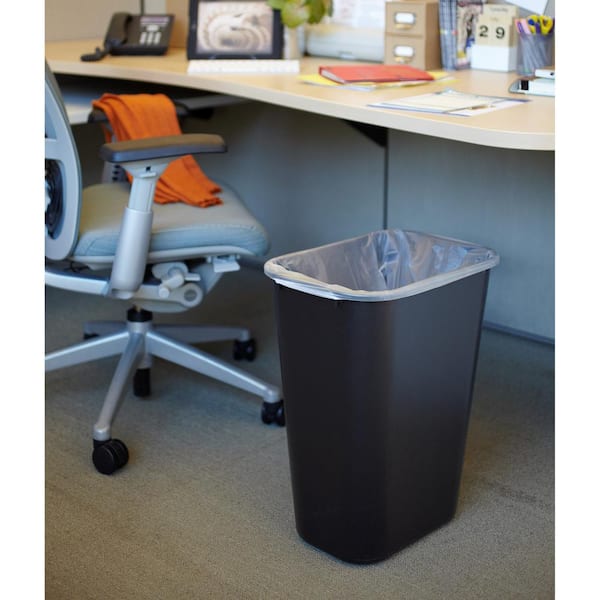 Standard Series 10.3 Gal. Black Rectangular Trash Can