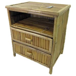 Natural Bamboo 24 in. W x 18 in. D x 28 in. H Stand Shelving Unit