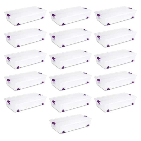 Sterilite 60-Qt. Wheeled Underbed Storage Box 16 Pack