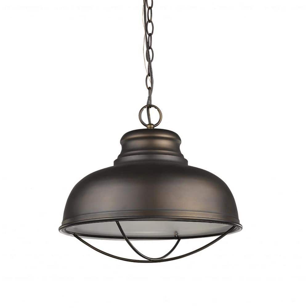100-Watt 1-Light Bronze Pendant Light with Metal, No Bulbs Included price history on PriceWatchPro
