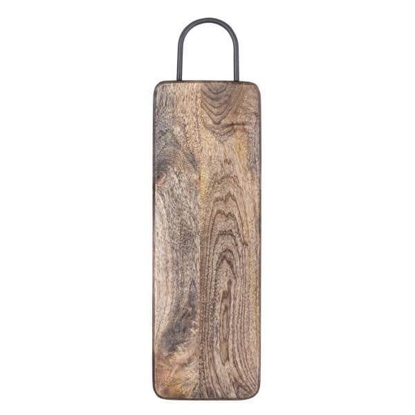 Storied Home 17.5 in. Rectangle Walnut Finish Wood Serving Board with Metal  Handle AH2878 - The Home Depot