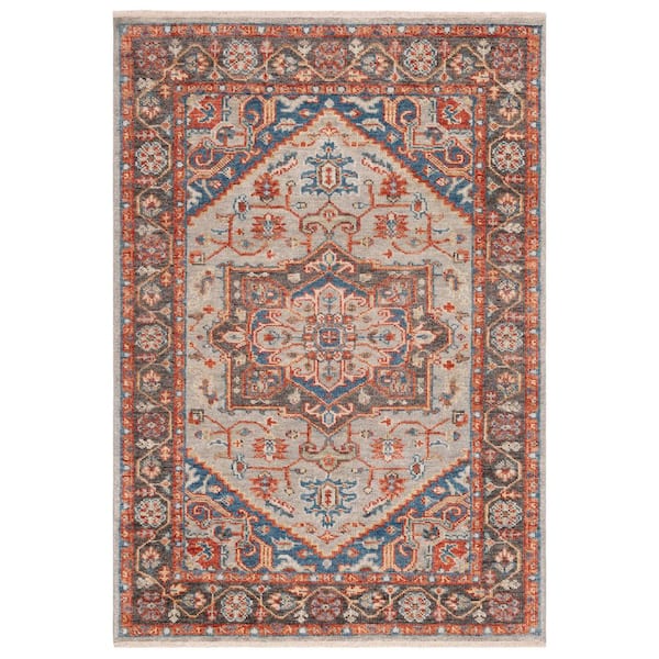 Samarkand 6 ft. x 9 ft. Gray/Charcoal Medallion Ornate Area Rug