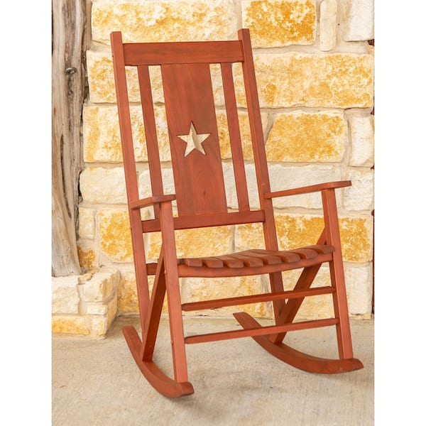 Leigh Country Heartland Wood Outdoor Rocking Chair with Star