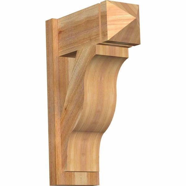 Ekena Millwork 8 in. x 26 in. x 18 in. Western Red Cedar Fuston Arts and Crafts Rough Sawn Outlooker
