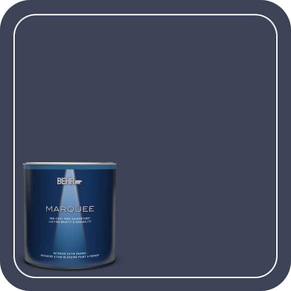 BEHR MARQUEE 1 qt. #T16-10 Blue Vortex Satin Enamel Interior Paint & Primer