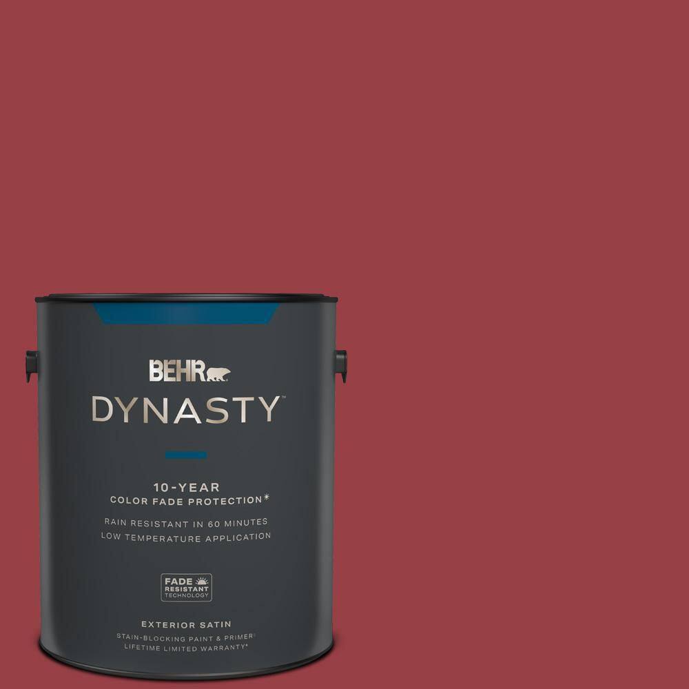 BEHR DYNASTY 1 gal. #140D-7 Classic Cherry Satin Enamel Exterior Stain ...