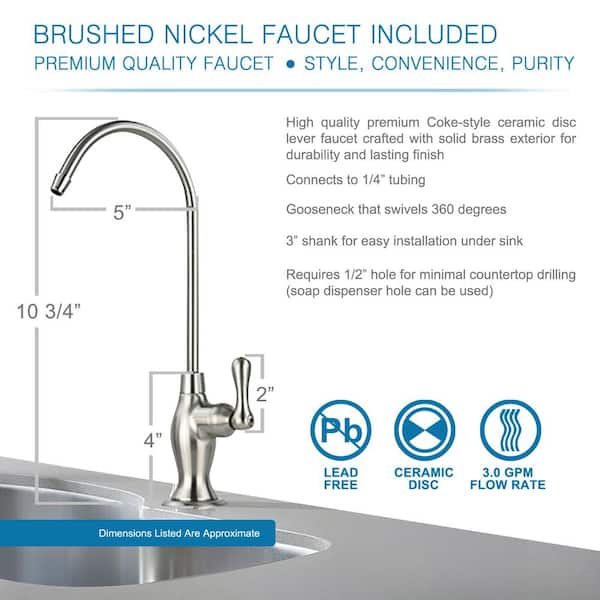 Waterdrop TSA 3-Stage Under Counter Water Filter System, NSF/ANSI 42  Certified Element, Direct Connect to Home Faucet B-WD-TSA-10 - The Home  Depot