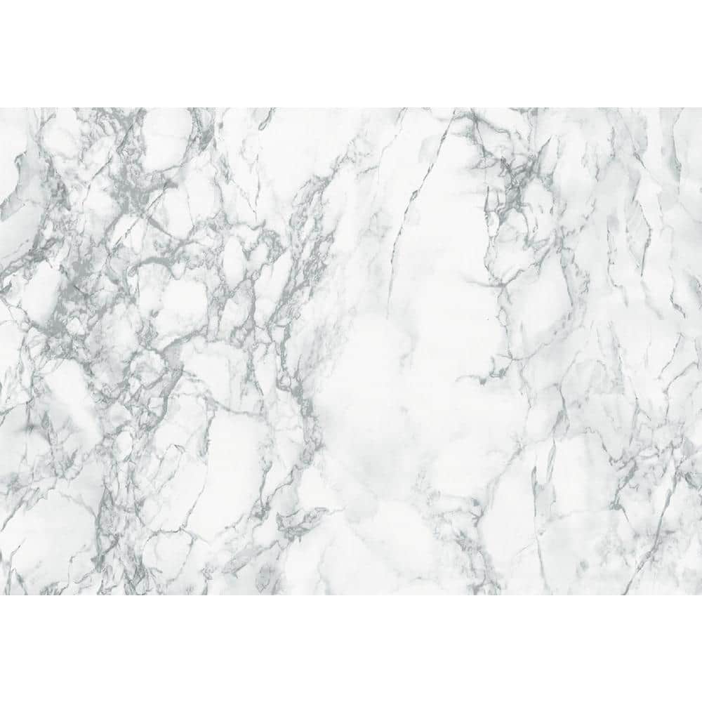 26.57 in. x 78.72 in. Marble Grey Decorative Adhesive Film