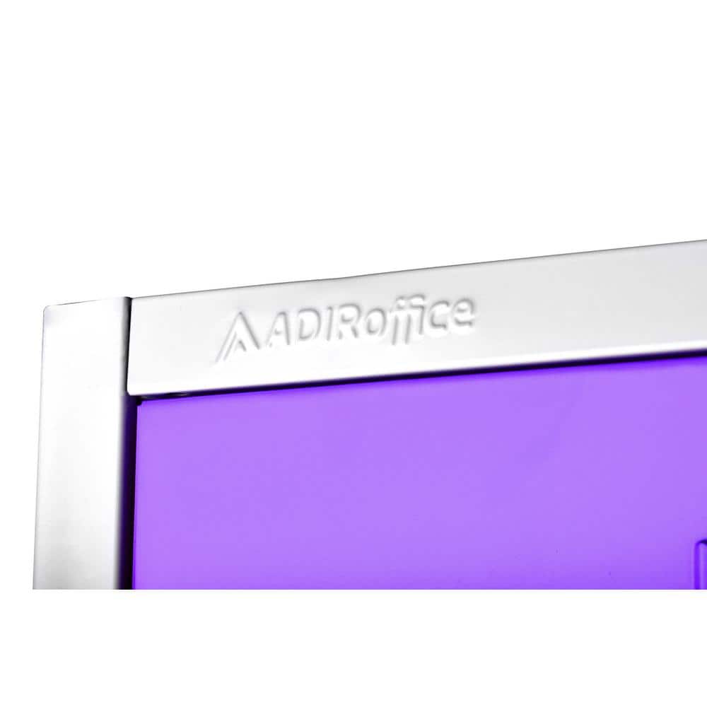 Purple Steel Freestanding Office Locker with Adjustable Shelving
