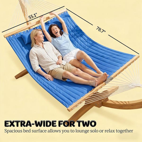 Wa704　ハンモック 10.8 ft. Double-Layer Quilted Double Hammock with Pocket and