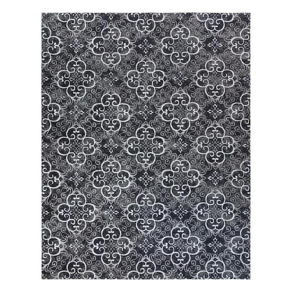 Gertmenian & Sons Henley Davao Charcoal 6 ft. x 9 ft. Trellis Indoor Area Rug