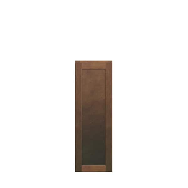 Kunal Kitchens Amherst Shaker 12 in. W x 36 in. H x 12 in. D in Walnut Plywood Assembled Wall Cabinet