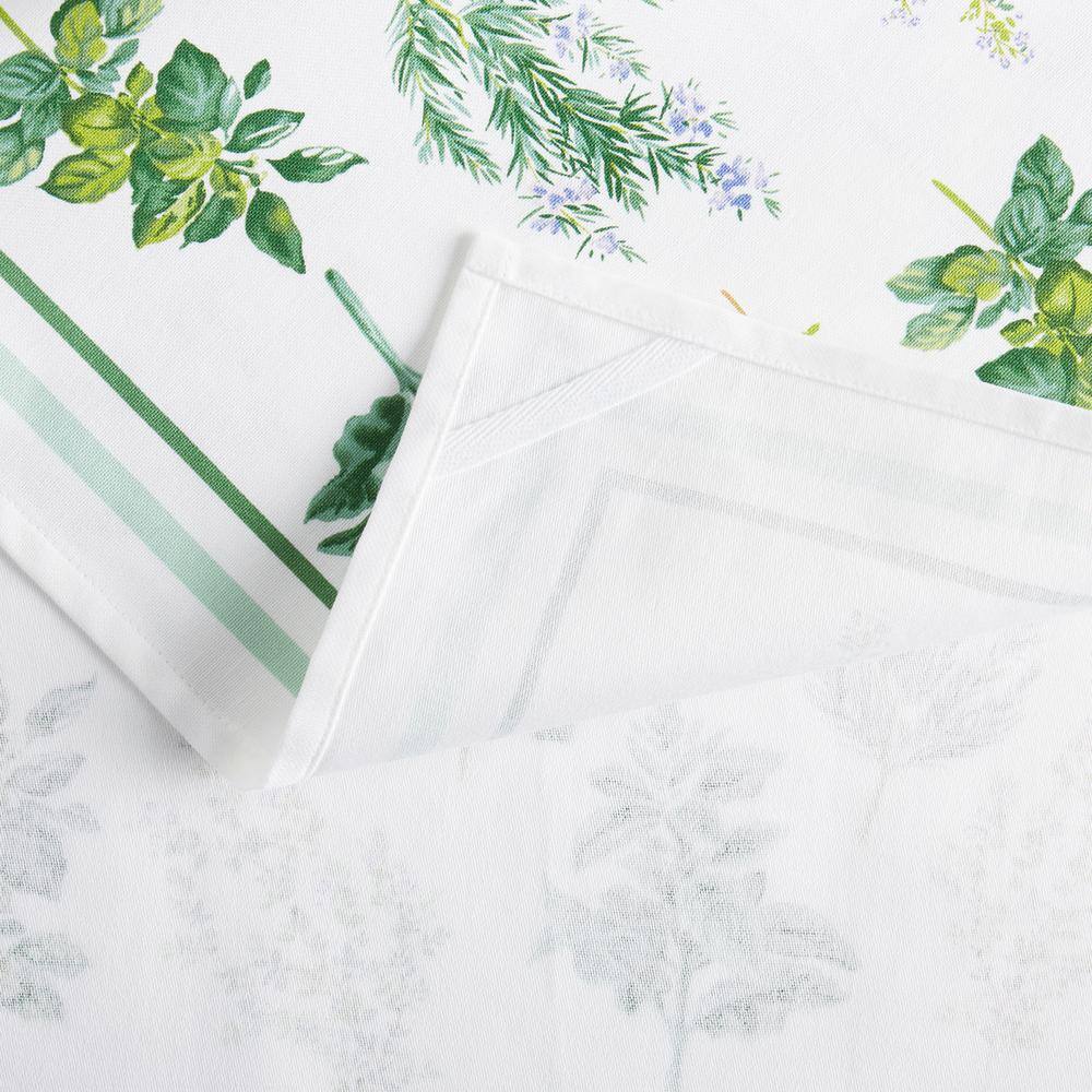 Green and White Cotton Jacquard Kitchen Towel Set of Three