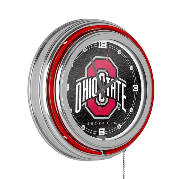 Unbranded The Ohio State University Red Logo Black Lighted Analog Neon Clock