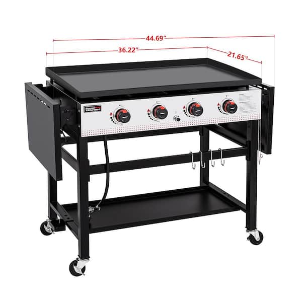 Royal Gourmet GB4002 4-Burner 36 in. Flat Top Propane Griddle Gas Grill for Outdoor Events, Camping and BBQ - 3