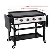 4-Burner 36 in. Flat Top Propane Griddle Gas Grill for Outdoor Events, Camping and BBQ