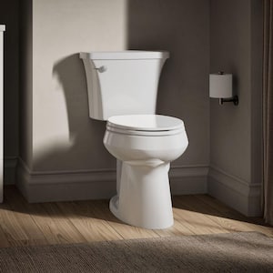 Highline Arc 10 in. Rough In 2-Piece 1.28 GFP Single Flush Elongated Chair Height Toilet in White with Soft Close Seat