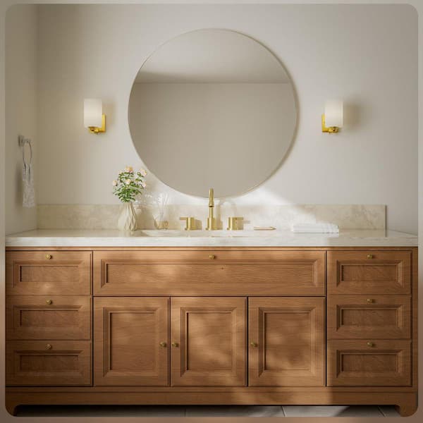 Kadilac Pull Down Sprayer Brushed Gold Bathroom Sink Faucet, 8 in