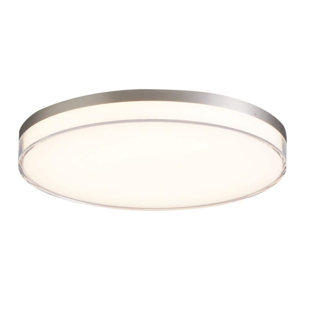 Vantage 13 in. 1-Light Brushed Nickel LED Flush Mount with Acrylic Shade price history on PriceWatchPro