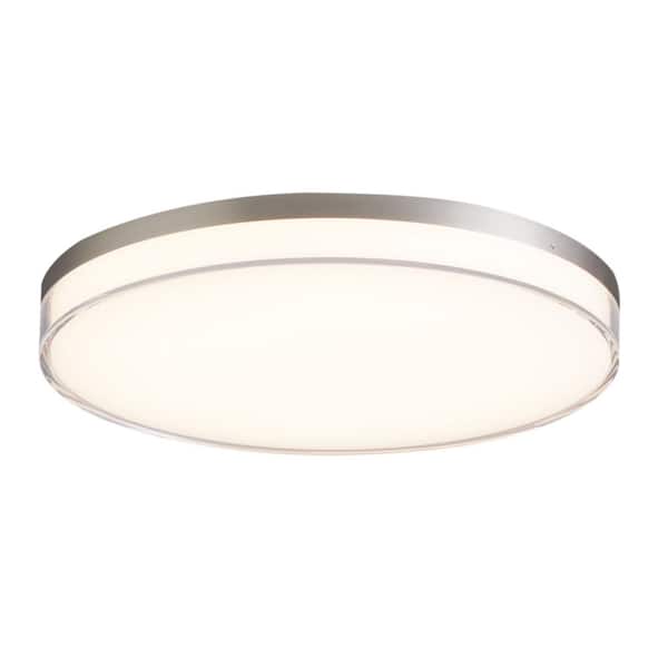 Minka Lavery Vantage 13 in. 1-Light Brushed Nickel LED Flush Mount with Acrylic Shade