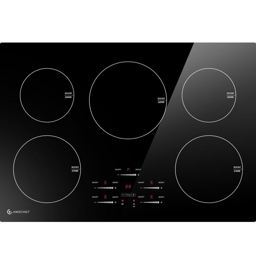 30 in. 5 Elements Induction Electric Cooktop in Black with Ceramic Glass Top and Built-in Induction (240V/10600W)
