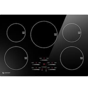 30 in. 5 Elements Induction Electric Cooktop in Black with Ceramic Glass Top and Built-in Induction (240V/10600W)